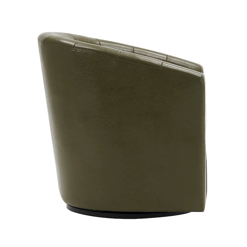 Fauteuil pivotant en similicuir avec coussin amovible