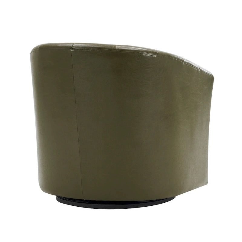 Fauteuil pivotant en similicuir avec coussin amovible