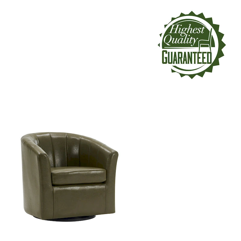 Fauteuil pivotant en similicuir avec coussin amovible