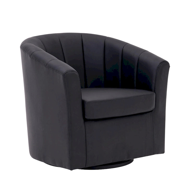 Fauteuil pivotant en similicuir avec coussin amovible