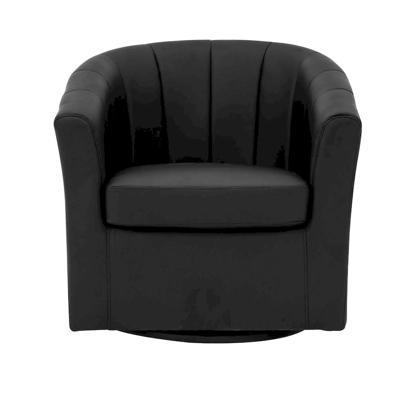 Fauteuil pivotant en similicuir avec coussin amovible