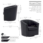 Fauteuil pivotant en similicuir avec coussin amovible