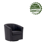 Fauteuil pivotant en similicuir avec coussin amovible