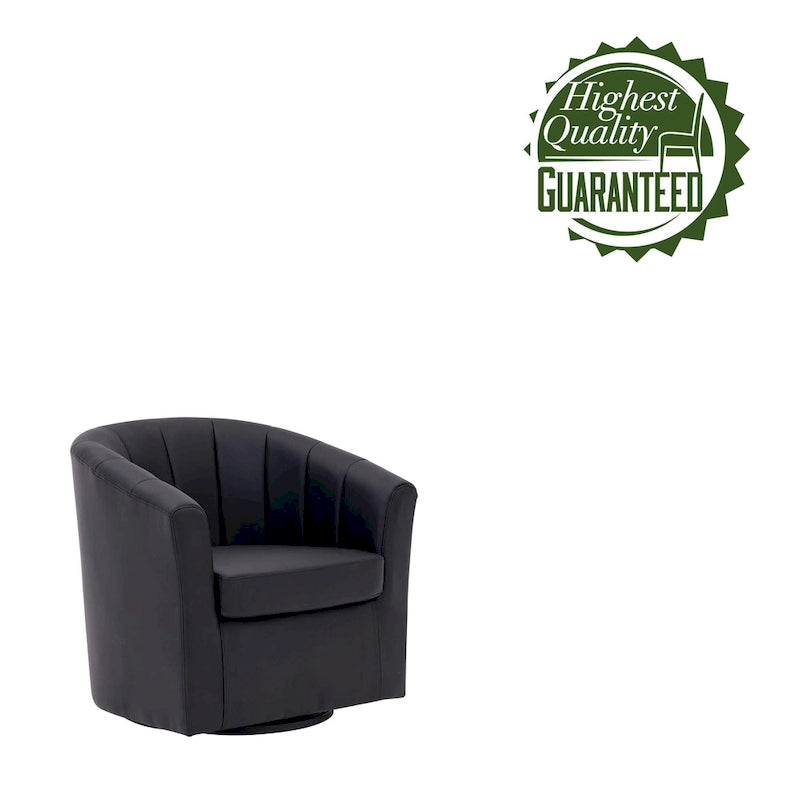 Fauteuil pivotant en similicuir avec coussin amovible