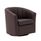 Fauteuil pivotant en similicuir avec coussin amovible