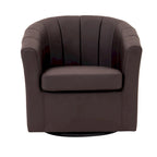 Fauteuil pivotant en similicuir avec coussin amovible