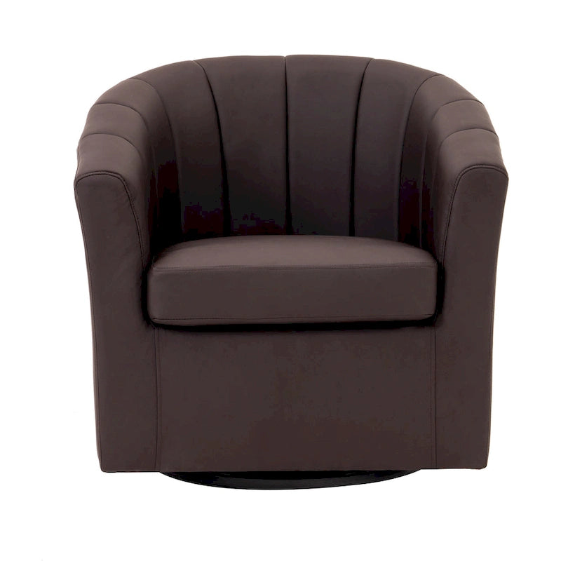 Fauteuil pivotant en similicuir avec coussin amovible