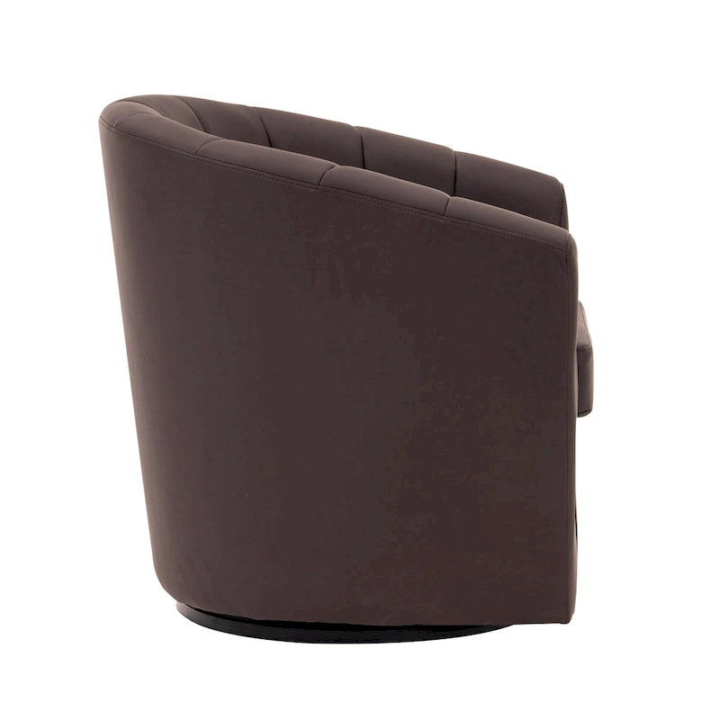 Fauteuil pivotant en similicuir avec coussin amovible