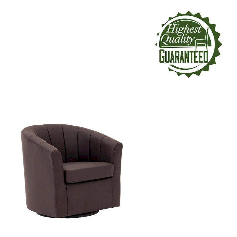 Fauteuil pivotant en similicuir avec coussin amovible