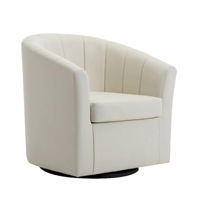 Fauteuil pivotant en similicuir avec coussin amovible