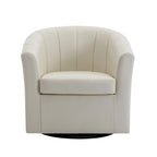 Fauteuil pivotant en similicuir avec coussin amovible