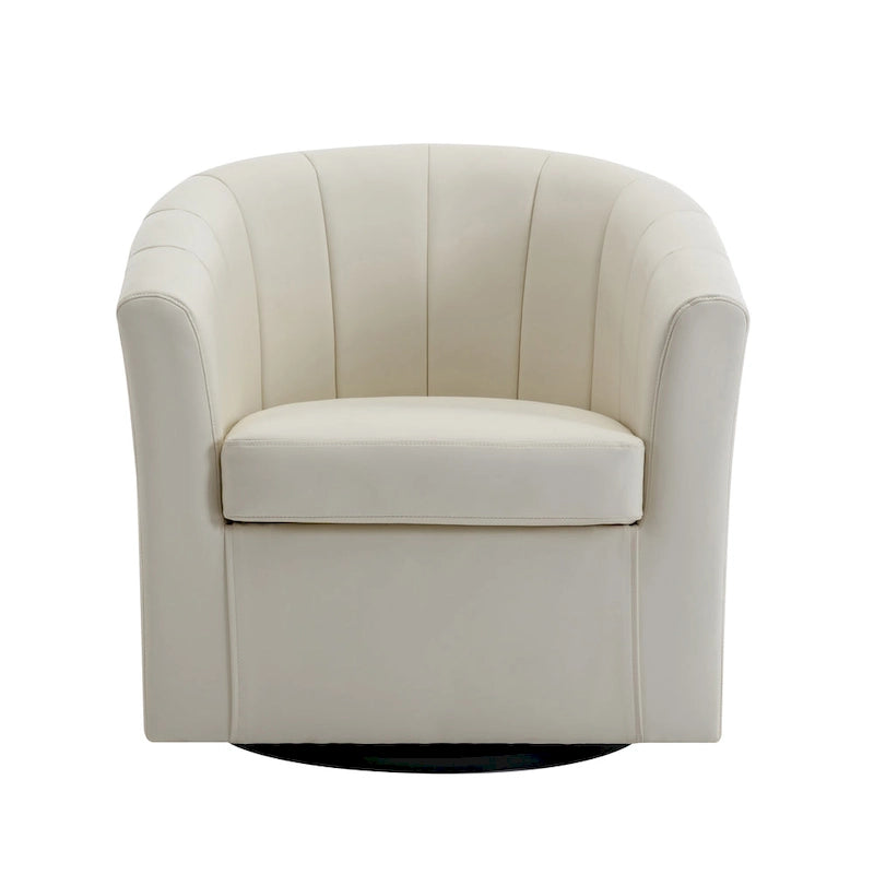 Fauteuil pivotant en similicuir avec coussin amovible