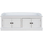 Banc de rangement avec 4 portes et étagères réglables