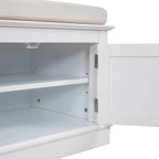 Banc de rangement avec 4 portes et étagères réglables