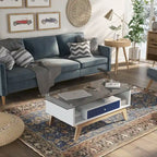 Table basse moderne en verre de 47 pouces avec étagère
