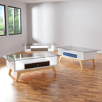 Table basse moderne en verre de 47 pouces avec étagère