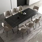Table de salle à manger extensible avec plateau en pierre sintérisée, de 160 cm à 240 cm