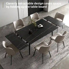Table de salle à manger extensible avec plateau en pierre sintérisée, de 160 cm à 240 cm