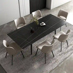 Table de salle à manger extensible avec plateau en pierre sintérisée, de 160 cm à 240 cm