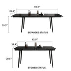 Table de salle à manger extensible avec plateau en pierre sintérisée, de 160 cm à 240 cm