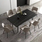 Table de salle à manger extensible avec plateau en pierre sintérisée, de 160 cm à 240 cm