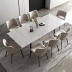 Table de salle à manger extensible avec plateau en pierre sintérisée, de 160 cm à 240 cm