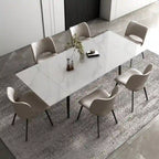 Table de salle à manger extensible avec plateau en pierre sintérisée, de 160 cm à 240 cm