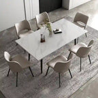Table de salle à manger extensible avec plateau en pierre sintérisée, de 160 cm à 240 cm