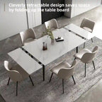 Table de salle à manger extensible avec plateau en pierre sintérisée, de 160 cm à 240 cm