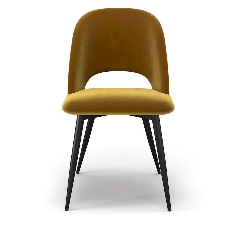 Chaise d'appoint en velours avec pieds noirs