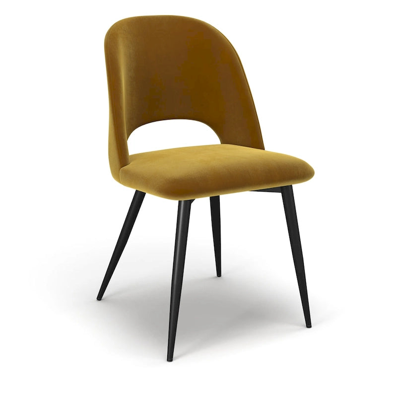 Chaise d'appoint en velours avec pieds noirs