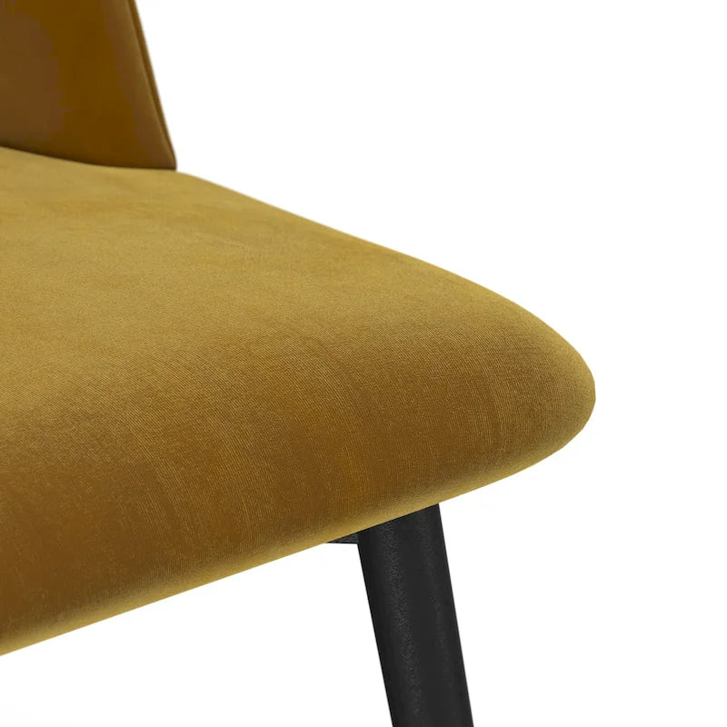 Chaise d'appoint en velours avec pieds noirs
