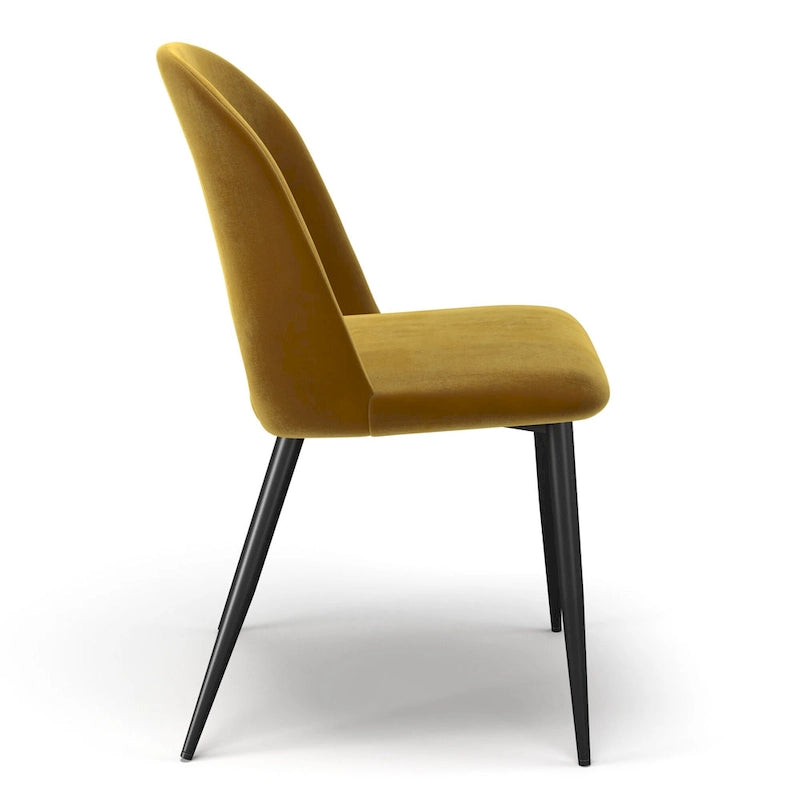 Chaise d'appoint en velours avec pieds noirs