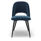 Chaise d'appoint en velours avec pieds noirs