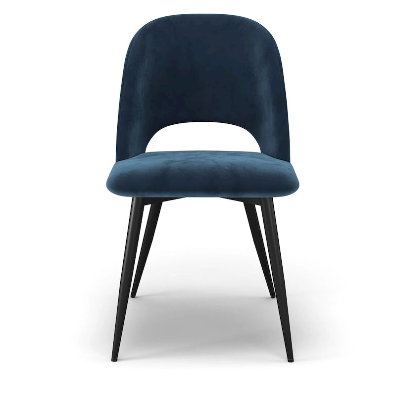 Chaise d'appoint en velours avec pieds noirs