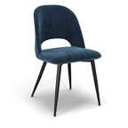 Chaise d'appoint en velours avec pieds noirs