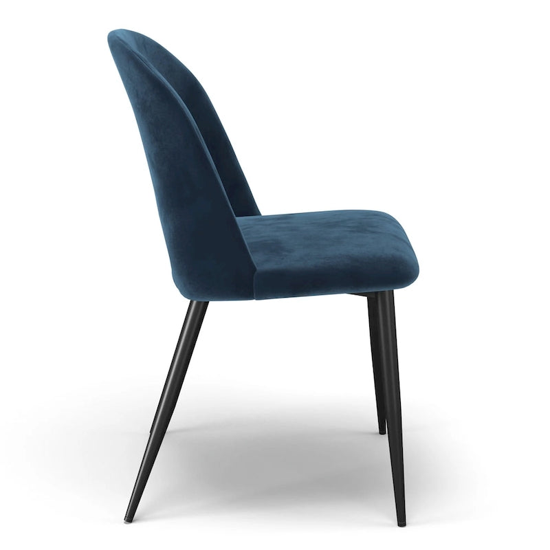 Chaise d'appoint en velours avec pieds noirs