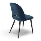 Chaise d'appoint en velours avec pieds noirs
