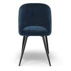 Chaise d'appoint en velours avec pieds noirs