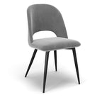 Chaise d'appoint en velours avec pieds noirs