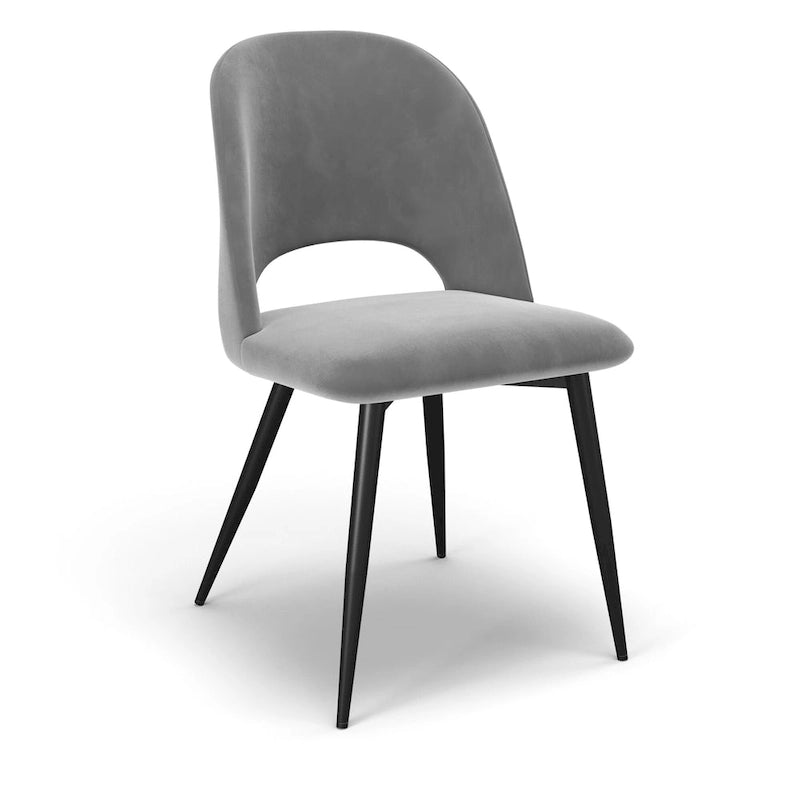 Chaise d'appoint en velours avec pieds noirs