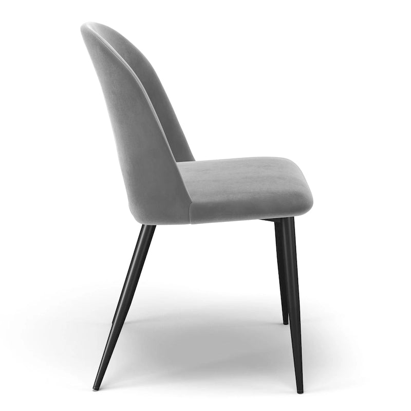 Chaise d'appoint en velours avec pieds noirs