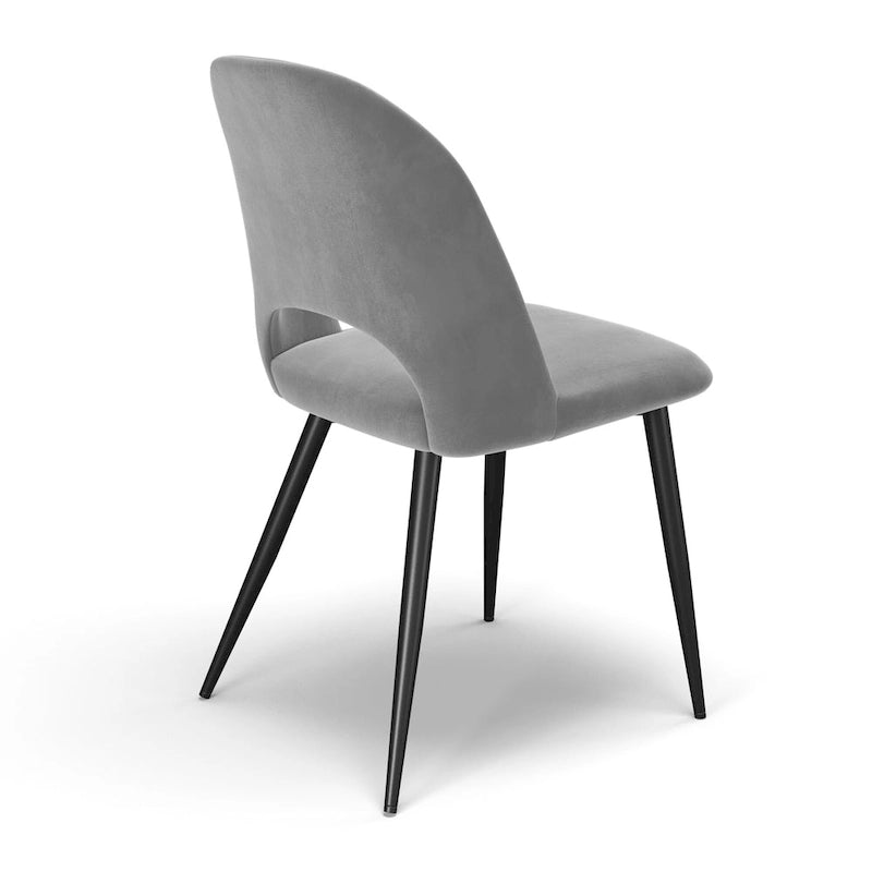Chaise d'appoint en velours avec pieds noirs