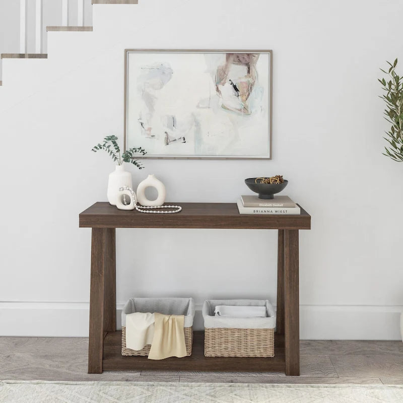 Console classique avec étagère 117 cm