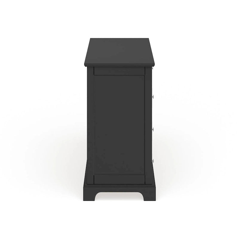 Commode en bois noir avec miroir assorti (en option)