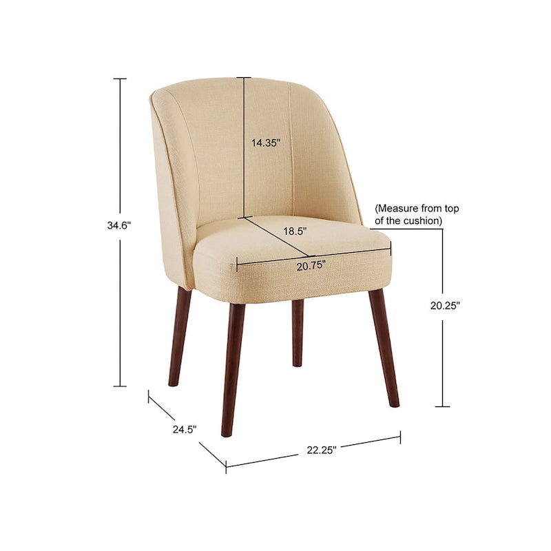 Chaise de salle à manger à dossier arrondi naturel