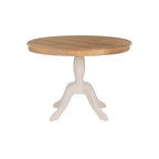Table à manger ronde sur pied en bois massif