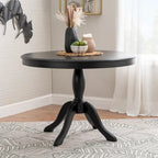 Table à manger ronde sur pied en bois massif