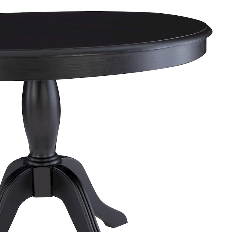 Table à manger ronde sur pied en bois massif