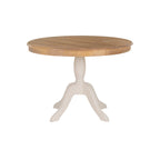Table à manger ronde sur pied en bois massif